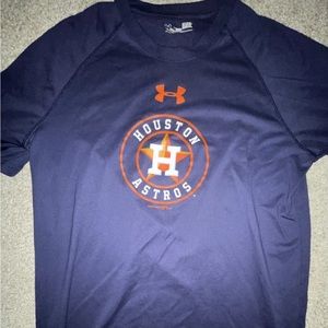 Houston Astros Under Armor T- Shirt Size Small Texas Pre Owned Used Good Cond.